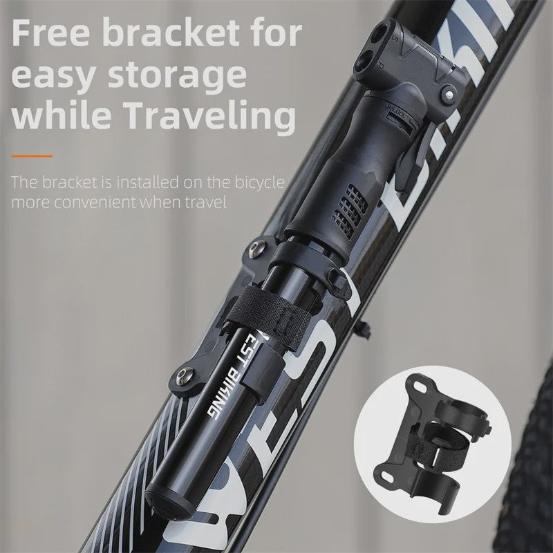 WEST BIKING Mini Fietspomp Aluminium Draagbaar - Schrader & Presta Klep