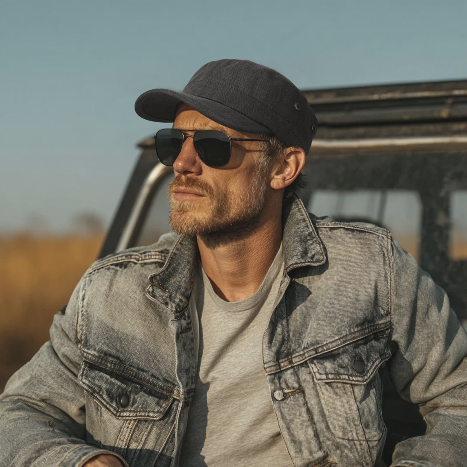 Verstelbare Katoenen Twill Militaire Pet voor Heren en Dames - Vintage Stijl Flat Top Cap