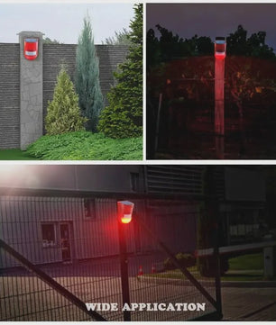 Draadloze Zonnesensor Alarm met Sirene & Strobe Licht - Tuin & Huisbeveiliging