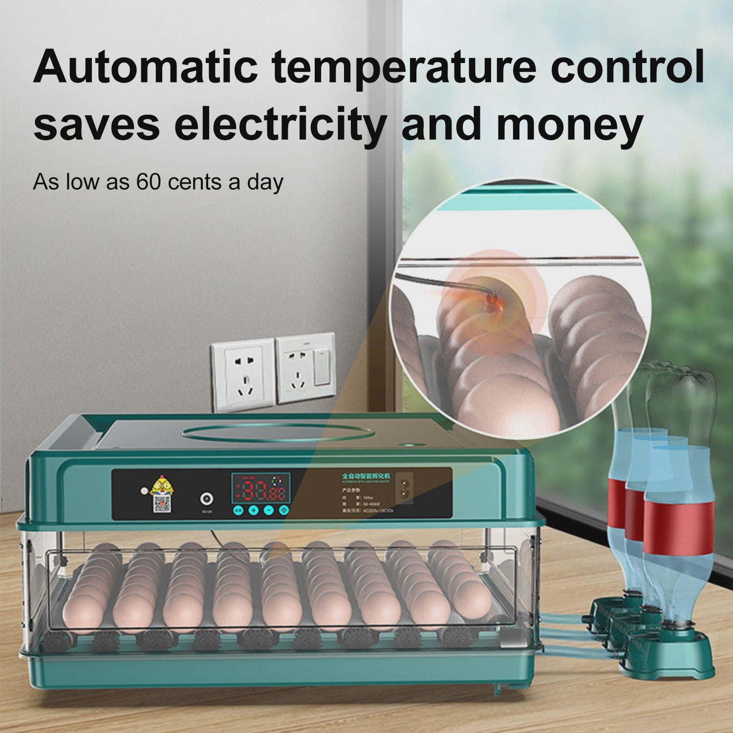 Automatische Broedmachine voor Kippen, Ganzen, Vogels & Kwartels - Enkele/Dubbele Stroom - EU Stekker