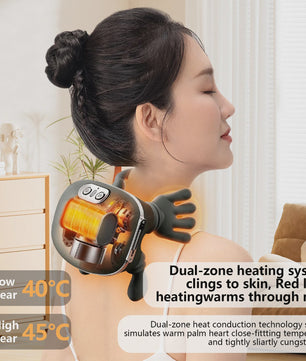 Draadloze Nek- en Schoudermassager met Verwarmingsfunctie & 3 standen - USB Oplaadbaar