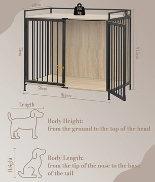Stijlvolle Houten Hondenkennel met Afsluitbare Deur - 104x92x60cm