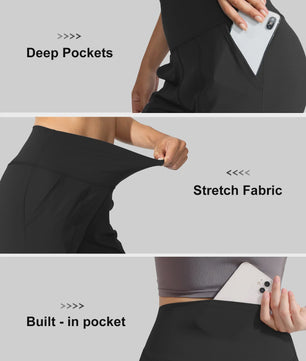 Dames Joggingbroek Plus Size - Comfortabele Loungebroek met Zijzakken en Buikcontrole