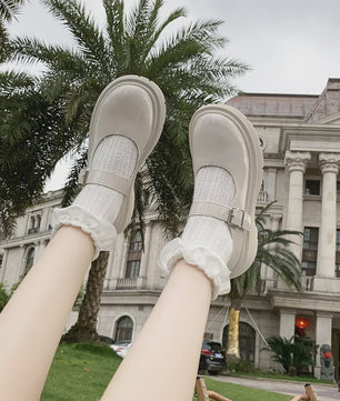 Dames Mary Jane Schoenen met Parels - Comfortabel & Elegant Zwart Leer
