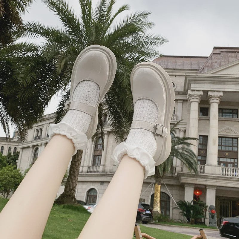 Dames Mary Jane Schoenen met Parels - Comfortabel & Elegant Zwart Leer
