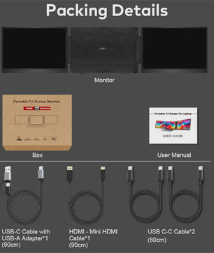 14-inch Draagbare Dual Laptop Monitor - Full HD Uitbreidbaar Scherm voor Productiviteit