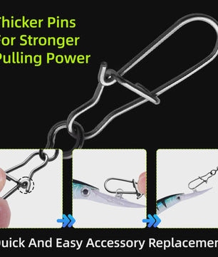 Duo-Lock Snap Swivels - Sterk Visgerei voor Zoutwater Visserij