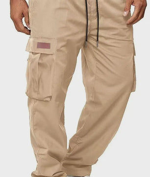 Herfst/Zomer Heren Cargo Werkbroek met Koordsluiting en Meerdere Zakken