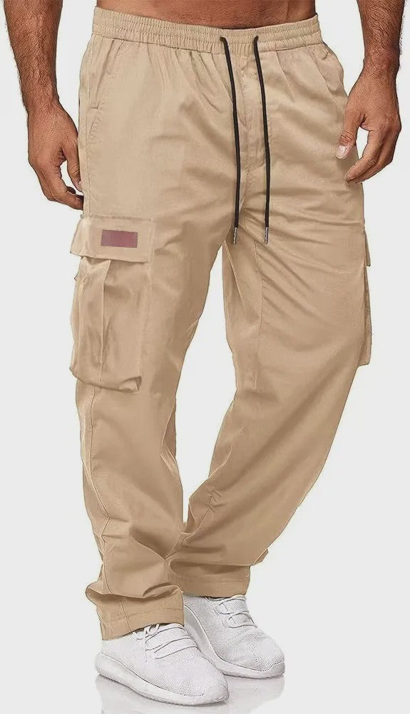Herfst/Zomer Heren Cargo Werkbroek met Koordsluiting en Meerdere Zakken