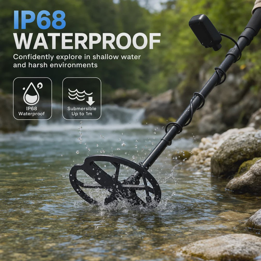 SUNPOW Professionele Metaaldetector voor Volwassenen - Waterdicht, Oplaadbaar & LCD Display