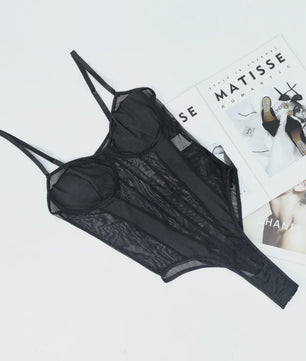 Dames Bodystocking met Diepe V-hals en Push-up Effect - Shaping Top