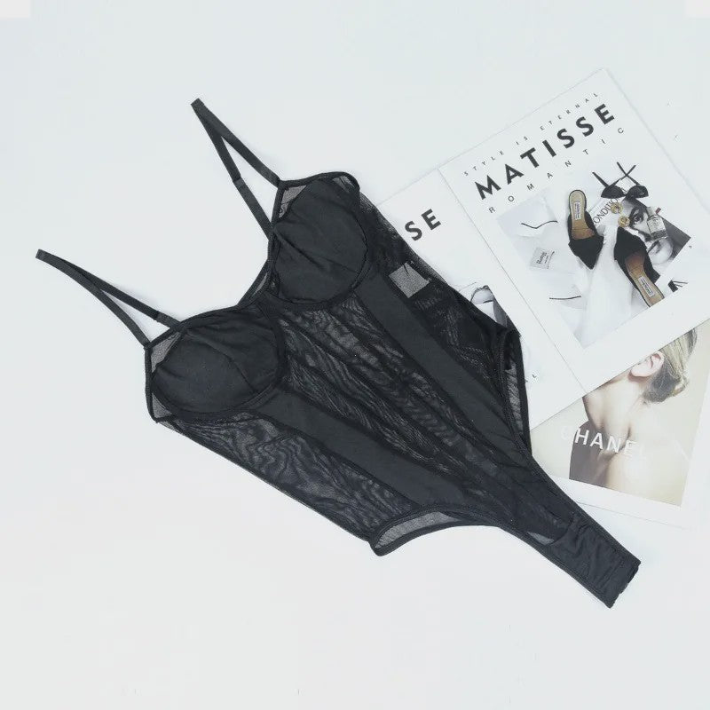 Dames Bodystocking met Diepe V-hals en Push-up Effect - Shaping Top