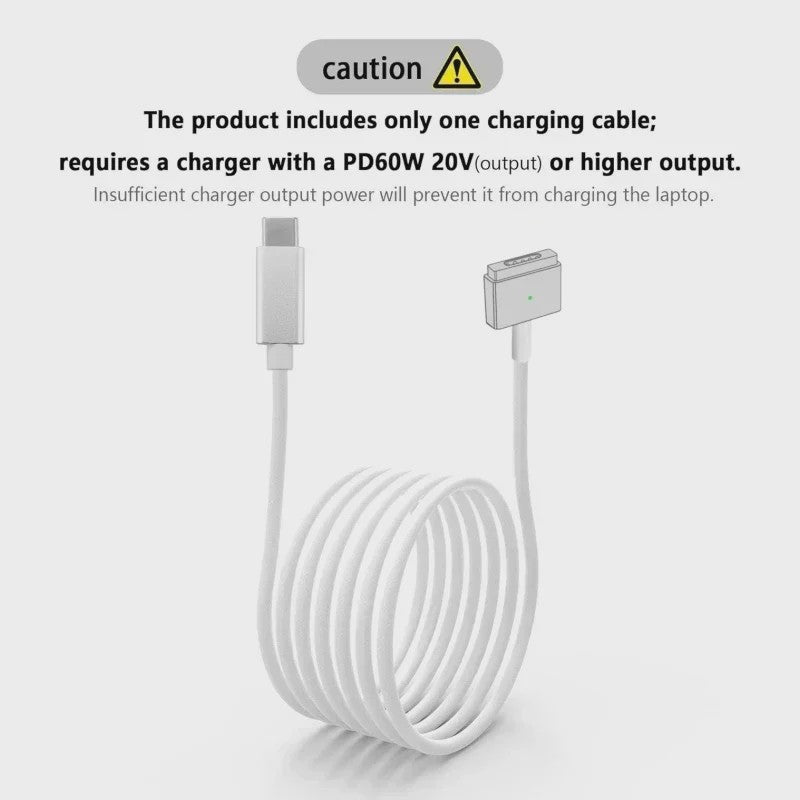 USB-C naar MagSafe 2 T-vorm Kabel voor MacBook Air/Pro - 1.8m Gevlochten Snellader