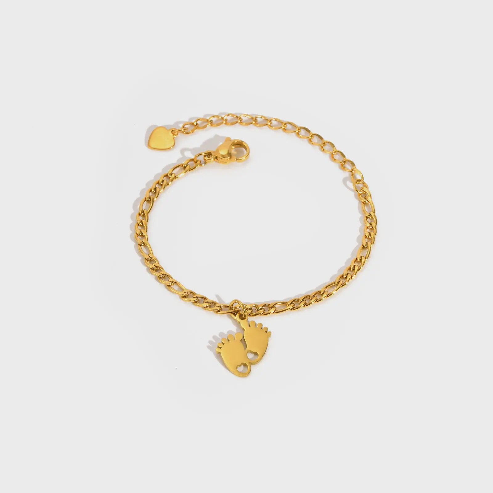 Schattige Baby Anklet met Voetjes Bedel - Anti-allergisch Roestvrij Staal
