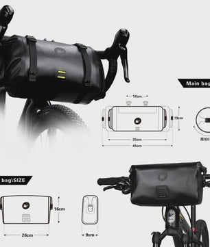 Rhinowalk Waterdichte Fietstas Stuurtas 12L - Multifunctioneel & Draagbaar voor MTB/Racefiets