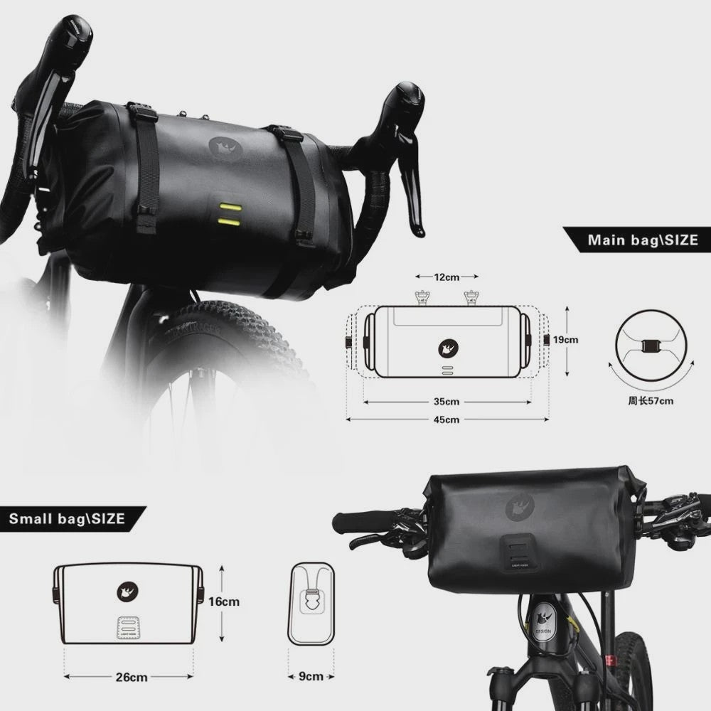 Rhinowalk Waterdichte Fietstas Stuurtas 12L - Multifunctioneel & Draagbaar voor MTB/Racefiets