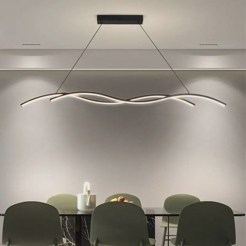 Moderne LED Plafondlamp Golvend Design - Zwart/Wit - Hotel, Restaurant, Bar