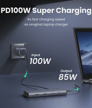 UGREEN 8-in-1 USB-C Hub: Triple 4K Display, 10Gbps, 100W PD - Ideaal voor MacBook & PC