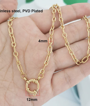 Gouden Roestvrij Stalen Ketting met Sailor Sluiting - Unisex Choker