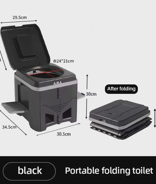 Draagbaar Opvouwbaar Camping Toilet voor Volwassenen - Outdoor, Reizen, Auto Noodgeval, Geurvrij Commode