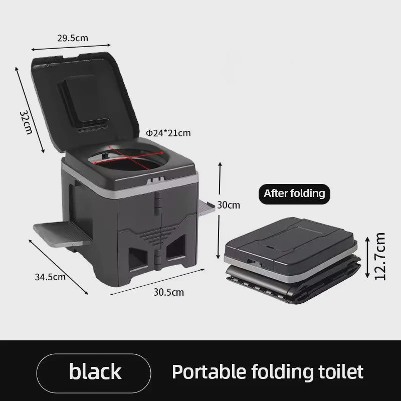 Draagbaar Opvouwbaar Camping Toilet voor Volwassenen - Outdoor, Reizen, Auto Noodgeval, Geurvrij Commode