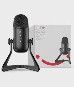 FIFINE K678 USB Microfoon voor PC, Opnemen, Streamen & Gamen - Met Koptelefoonuitgang en Volumeregeling