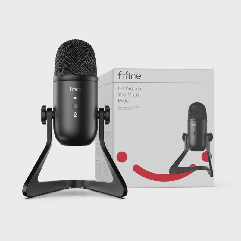 FIFINE K678 USB Microfoon voor PC, Opnemen, Streamen & Gamen - Met Koptelefoonuitgang en Volumeregeling