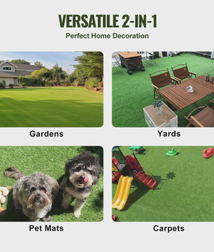 Kunstgras Tapijt - Realistisch Groen Gazon voor Buiten, Terras & Tuin - Makkelijk Schoon te Maken met Afvoer