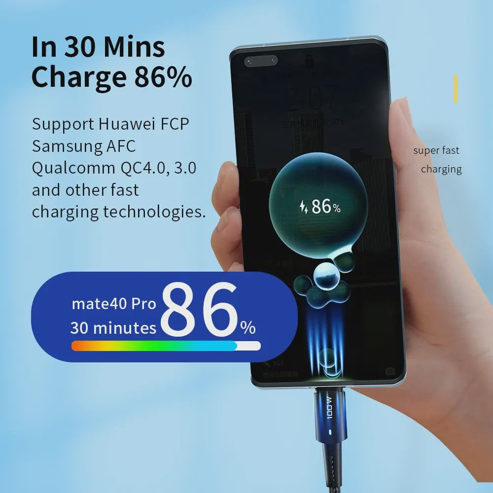 Essager PD 100W Type C naar C Kabel - Snel Opladen & Data voor Telefoon, Laptop, iPad