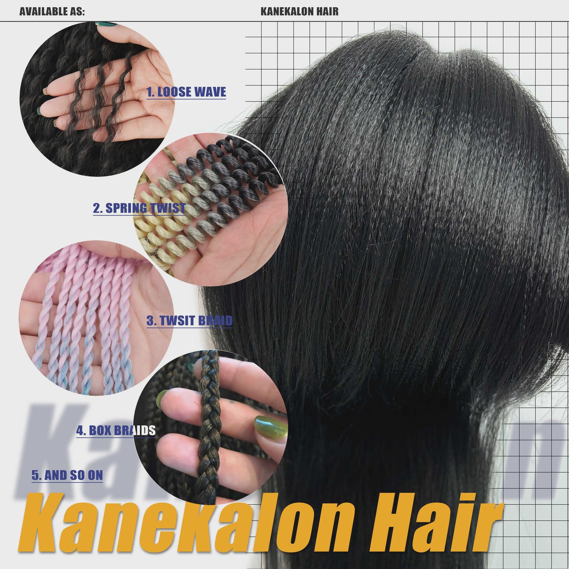 82 Inch Kanekalon Jumbo Braiding Hair - 165g Pre-Stretched Synthetisch Vlecht Haar voor Crocheten