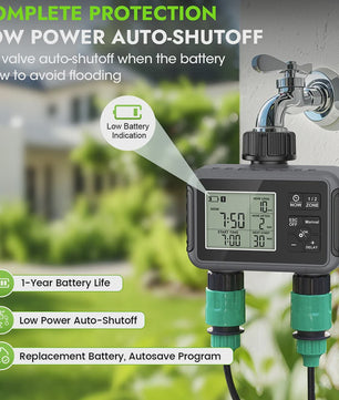 Intelligente Automatische Water Timer met 2 Uitgangen voor Buiten - Programmeerbaar Irrigatiesysteem