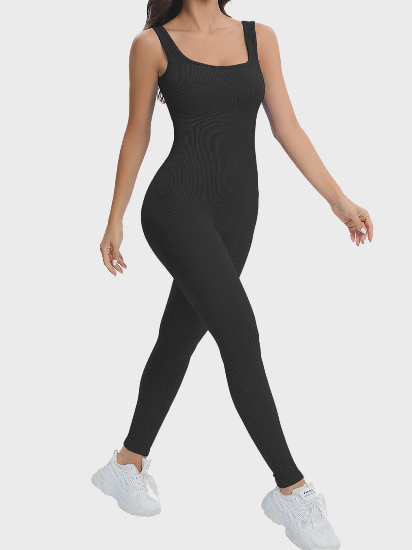 Naadloze Ribbed Jumpsuit voor Dames - Perfect voor Yoga & Workout