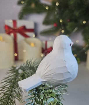 Handgesneden Houten Duif Beeldje - Vredesvogel Decoratie