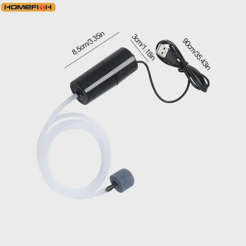 Stille Mini USB Zuurstofpomp voor Aquarium en Vis Kweek - Draagbaar & Compact