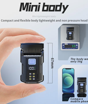 Mini LED Zaklamp USB Oplaadbaar met Batterij Display & Magneet