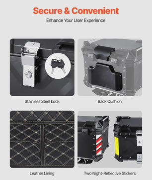 Universele Motor Topcase: Robuuste Aluminium Motorfiets Bagagebox met Waterdichte Voering