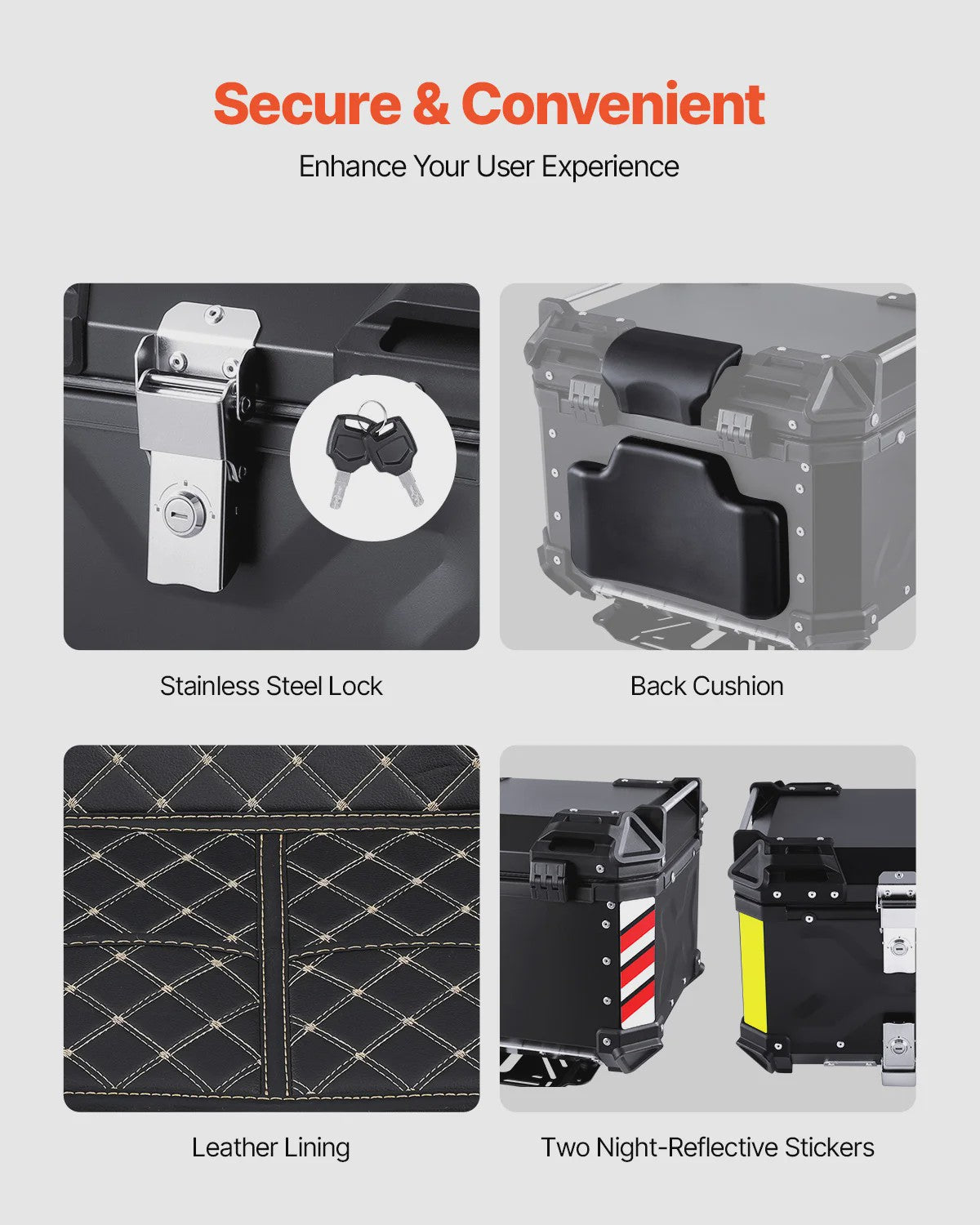 Universele Motor Topcase: Robuuste Aluminium Motorfiets Bagagebox met Waterdichte Voering