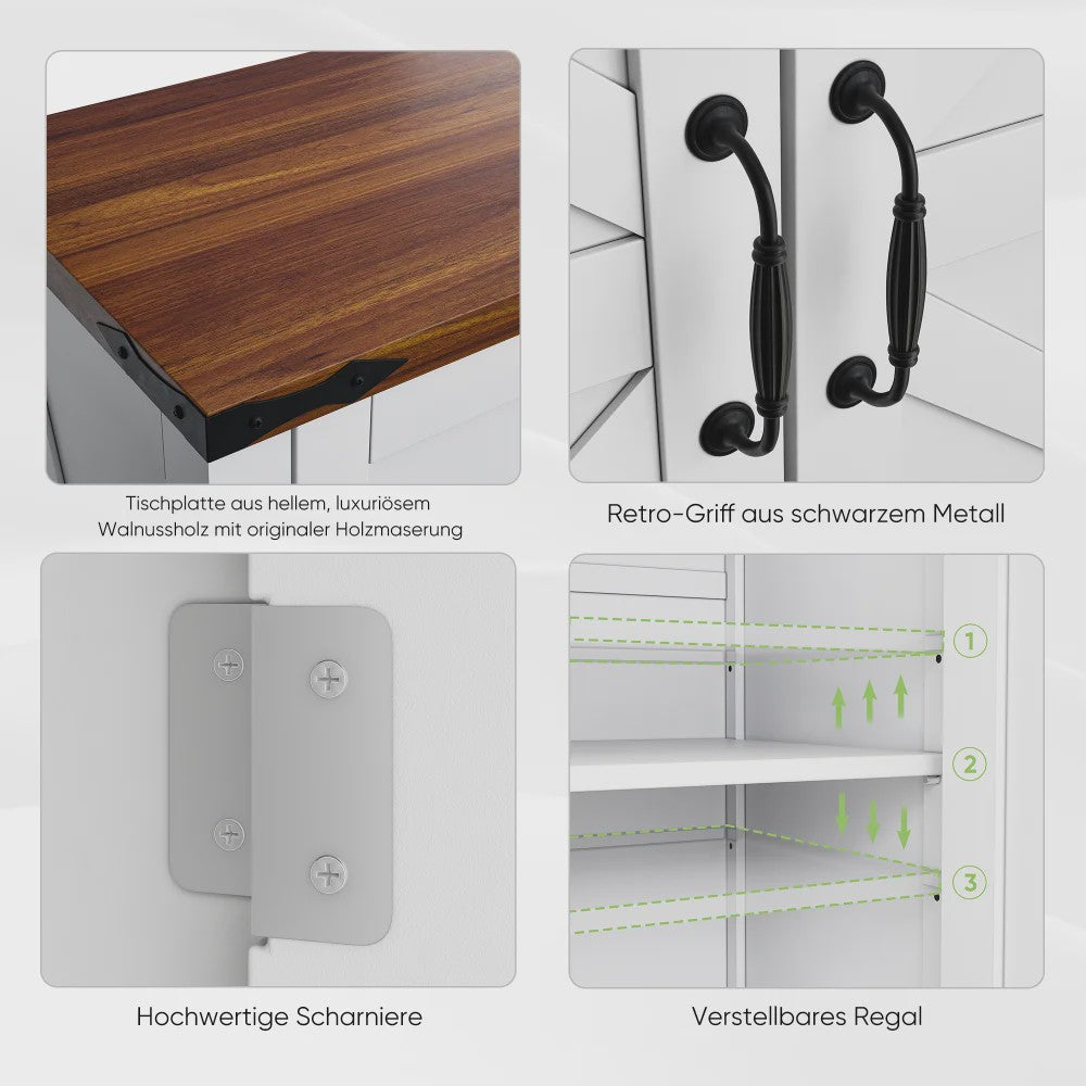 Moderne Badkamerkast met Lades en Verstelbare Planken - Walnoot Houtlook Blad