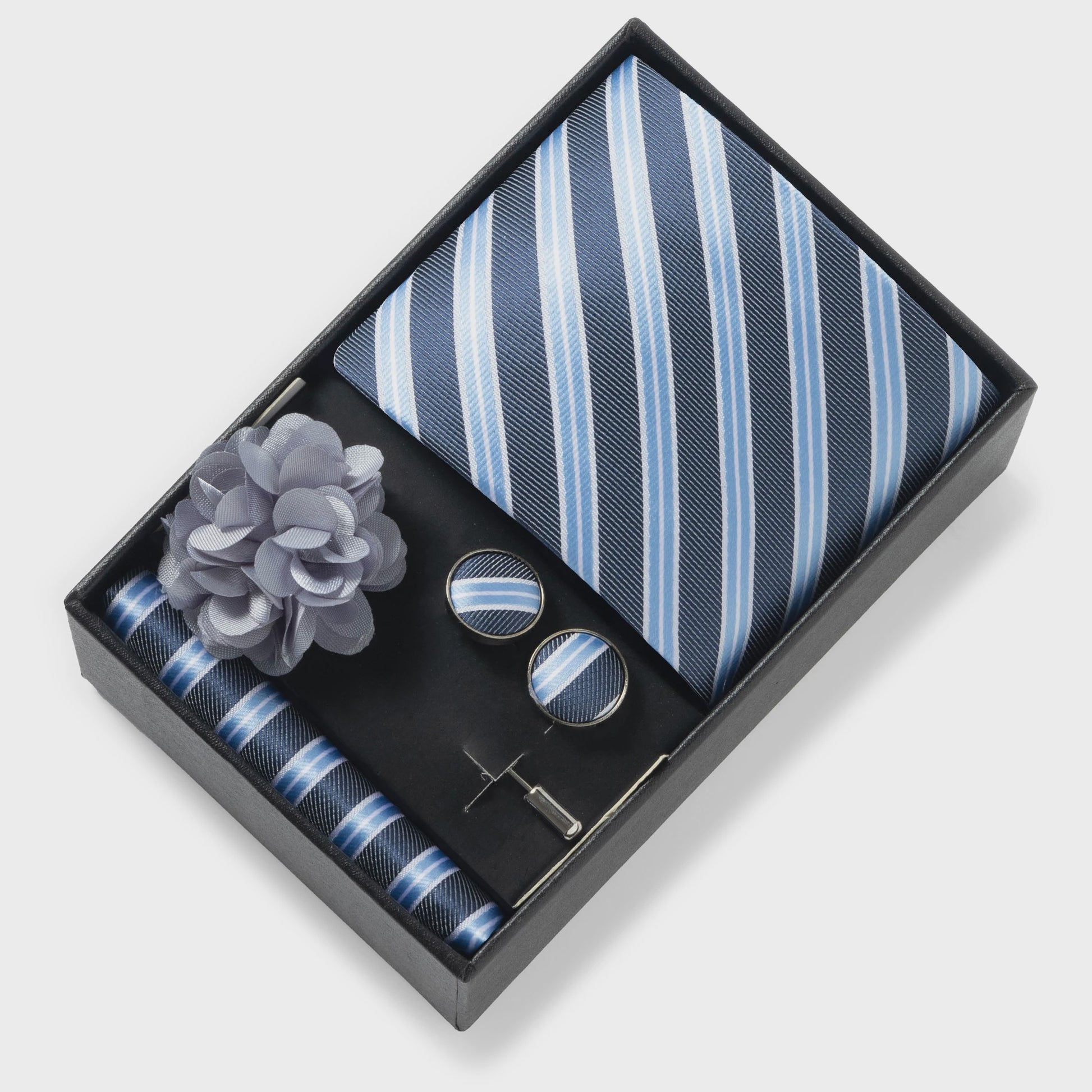 Luxe Heren Cadeauset: Strikdas, Zakdoek, Manchetknopen, Clip & Broche - Perfect voor Bruiloft & Feest