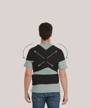 Zachte Baby Draagdoek Zwart - Handsfree & Ergonomisch voor Comfortabel Bonden