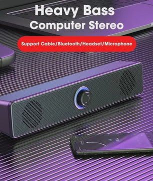 Draadloze Bluetooth Soundbar Speaker voor PC, TV en Laptop - 4D Stereo Geluid