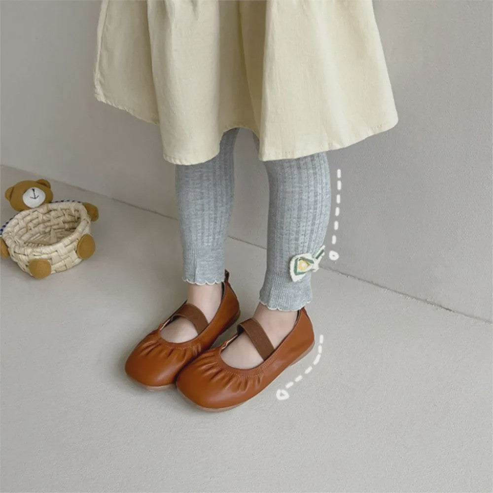 Schattige Katoenen Leggings voor Meisjes met Kant en Bloemendetail - 2-4 Jaar