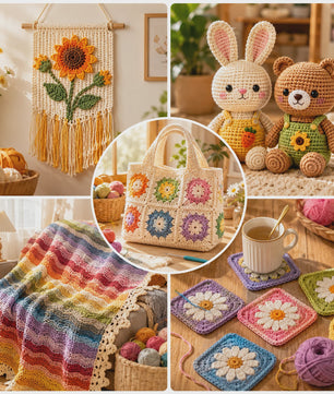 DIY Textile Set，77 Piece Crochet Hook Set With 62 Mixed Color Yarn Balls, 2 Aluminum Crochet Hooks, 2 Knitting Needles, And 10 Anti Slip Pins