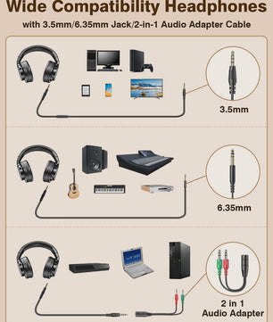 New Bee Studio DJ Koptelefoon met Microfoon - Over-Ear Hi-Res Monitor Headset