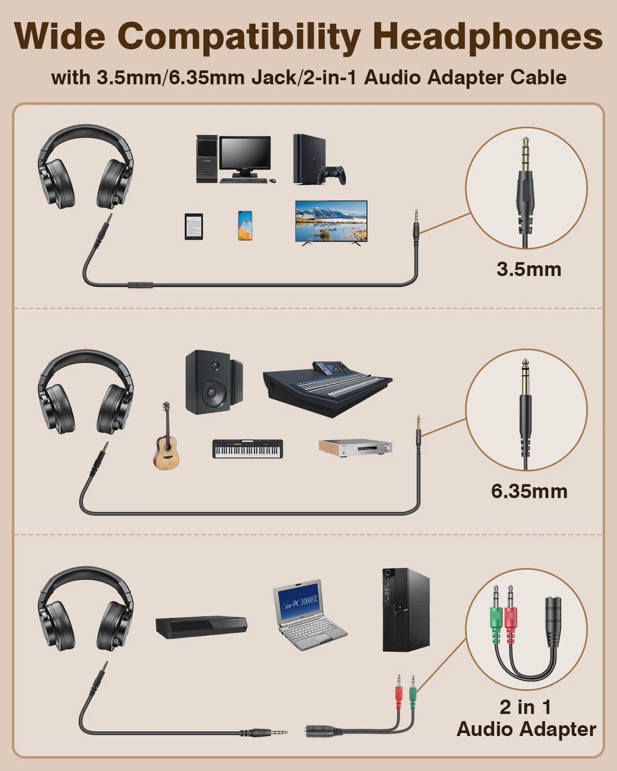 New Bee Studio DJ Koptelefoon met Microfoon - Over-Ear Hi-Res Monitor Headset