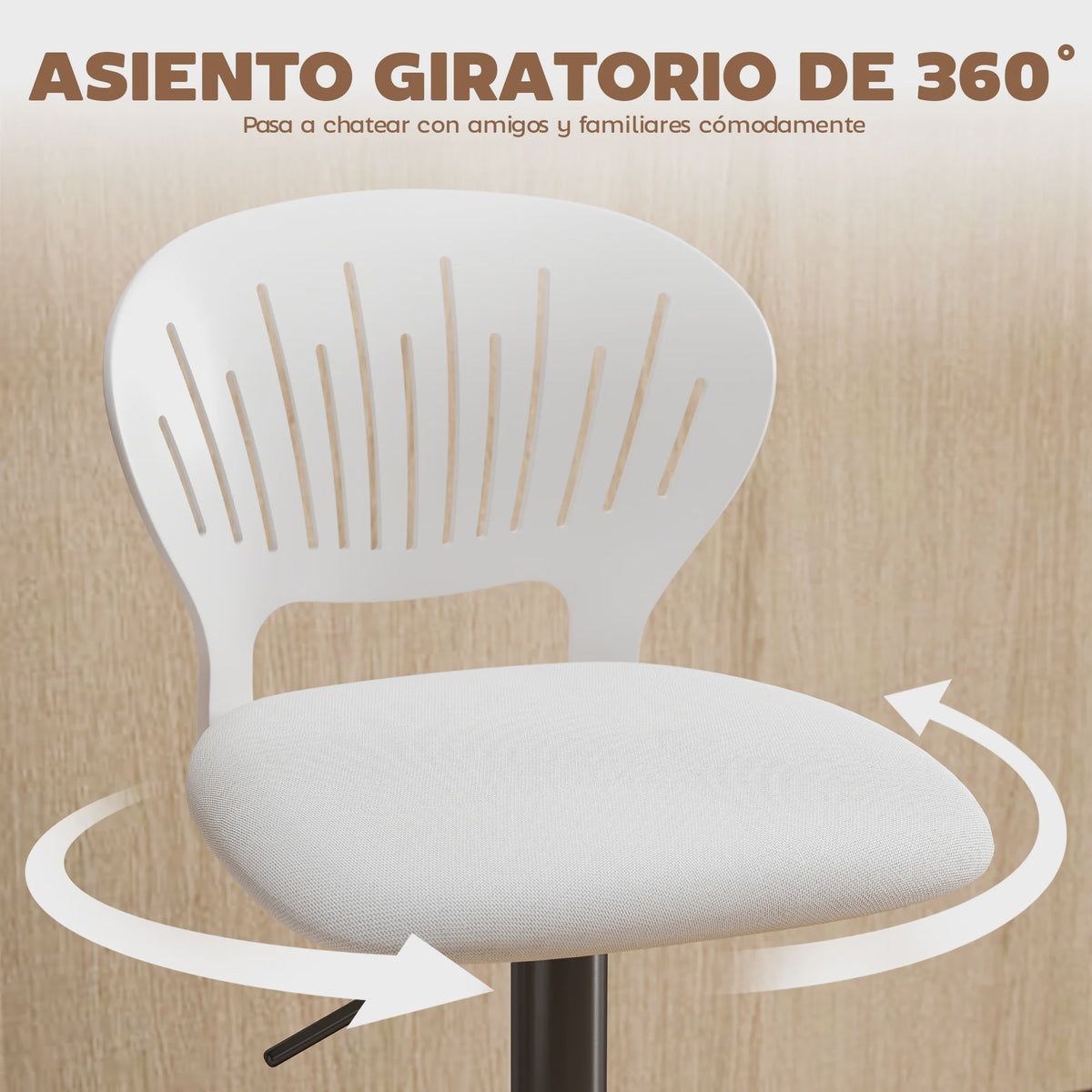 Set van 2 Zwarte Barstoelen met 360° Draai- en Hoogteverstelling (84-105 cm)