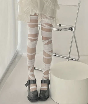 Dames Kniekousen met Bandage en Streep - Y2K, Lolita & Sexy Stijl