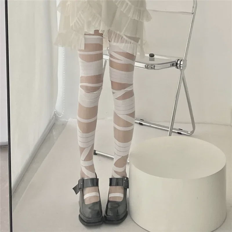 Dames Kniekousen met Bandage en Streep - Y2K, Lolita & Sexy Stijl
