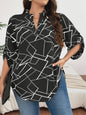Plus Size Dames Blouse Elegant Lente Herfst Casual V-hals Losse Lange Mouw