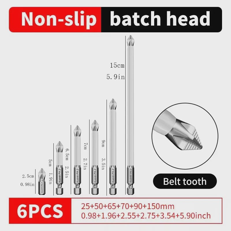 Magnetische Schroefbitset PH2 - Anti-slip & Schokbestendig (6/12 Stuks)